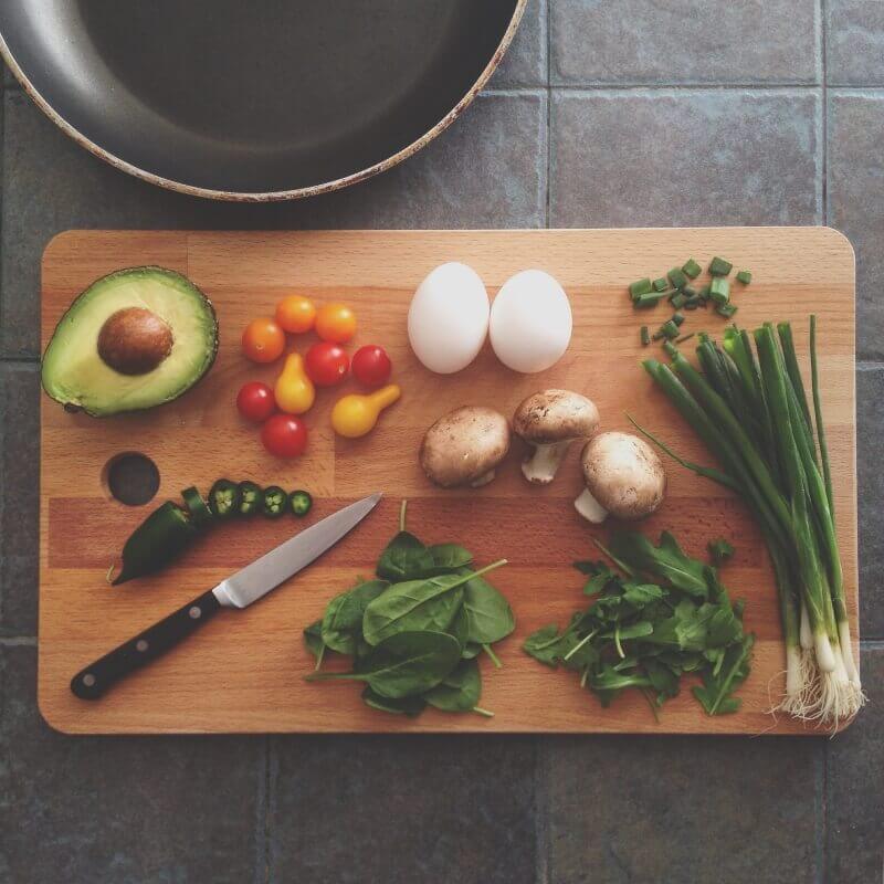 A chef prepping a meal