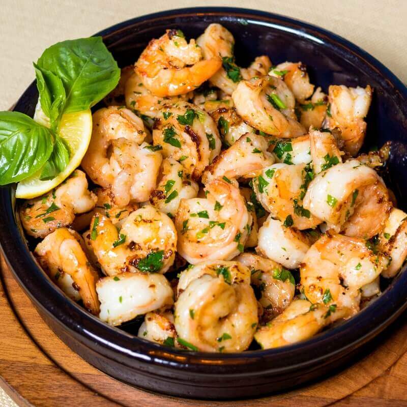 The lemon shrimp meal